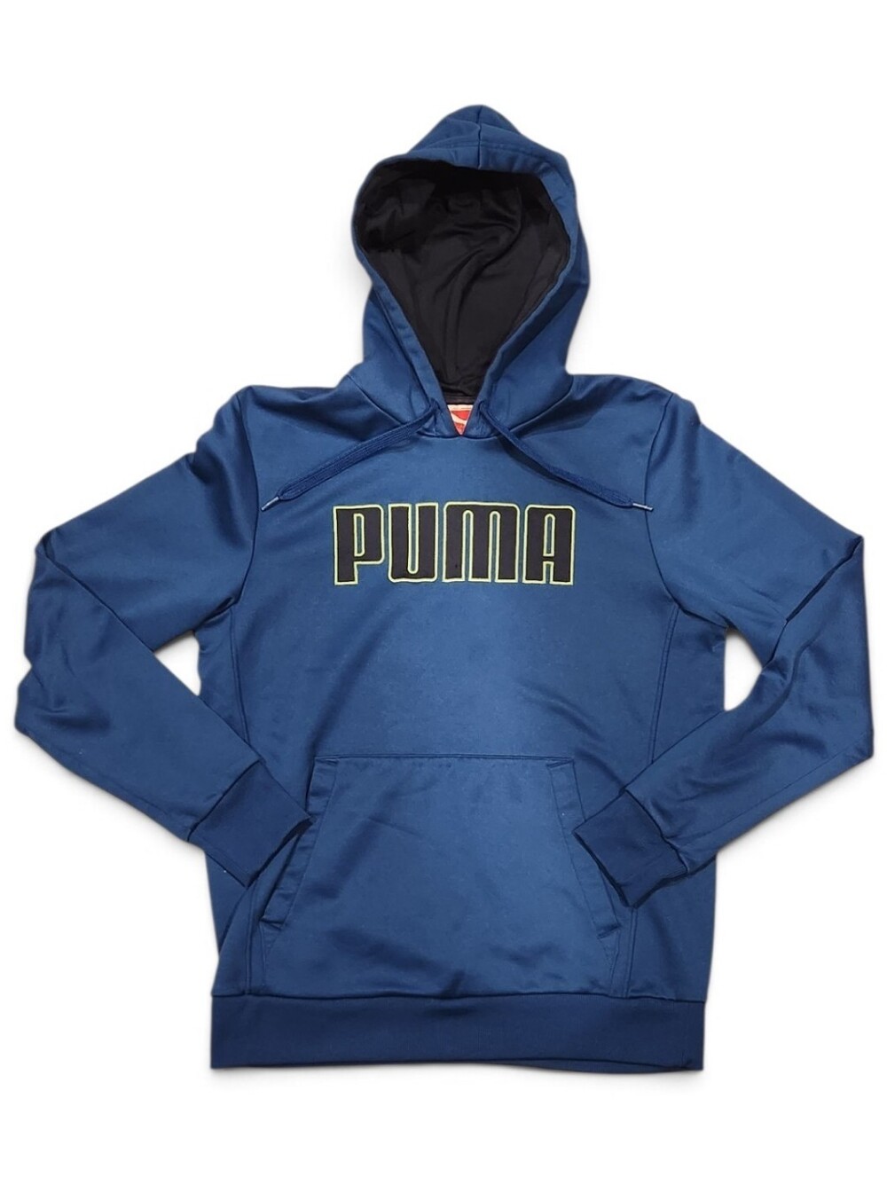 Men's Puma Essentials Blue Logo Pullover Hoodie Hooded Sweatshirt Size Medium